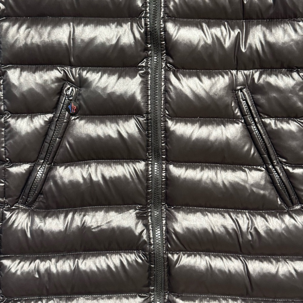 Moncler Moka Long Down Coat Black Size 1 Authentic LAMPO Zip - Picture 11 of 17